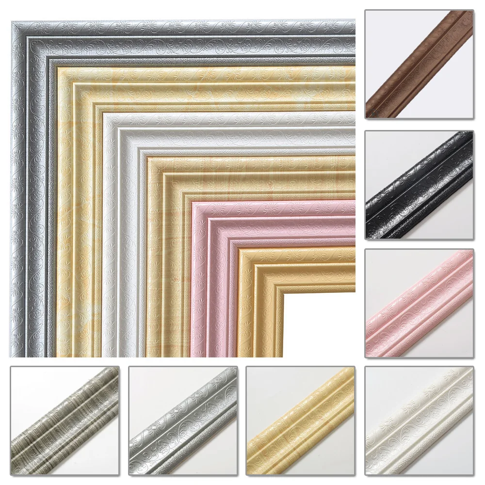 

1pc 3D Self Adhesive Vinyl Wall Decor Line Skirting Line Frame Wall Art DIY Indoor Room Decor Waterproof Bottom Plate