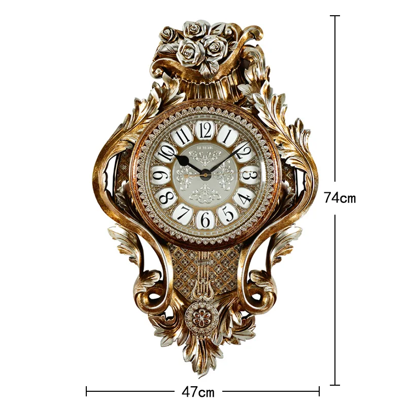 Oversized Swing Mute Wall Clock 3D Engraving Retro Minimalist Clocks C  