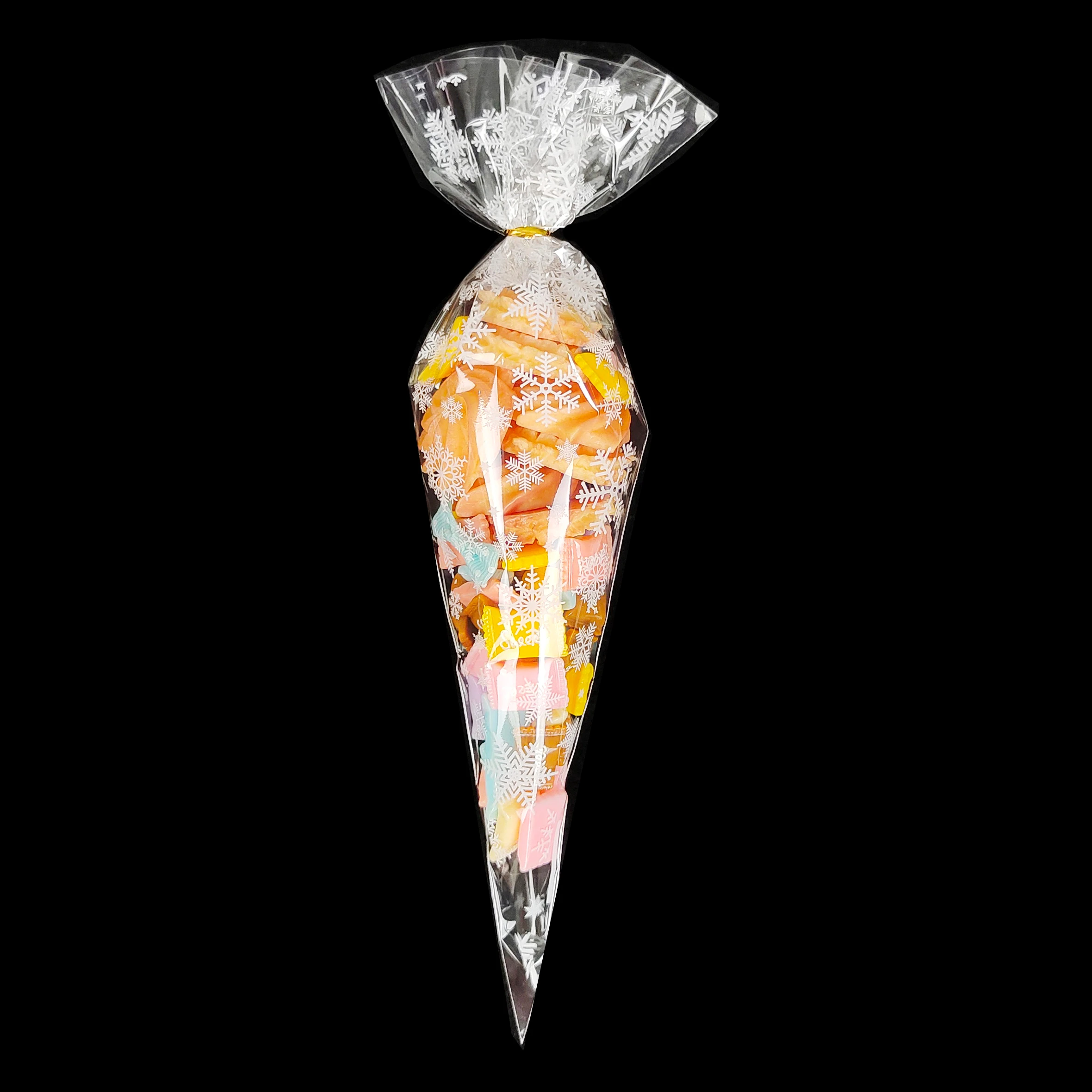 100 Stück Weihnachtsgeschenkbeutel, transparente Plastiktüte, Weihnachten, Weihnachtsmann, Zellophan, Kekstüten, Geburtstag, Süßigkeiten, Backen, Verpackungsbeutel – Detail 8