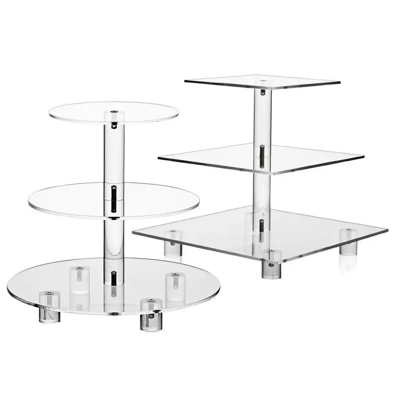 

Acrylic Cupcake Stand Anti slip 3 Tiers Clear Dessert Holder Cup Cake Tower Display Shelf For Halloween Christmas Wedding Party