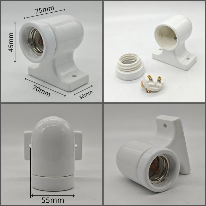 Colorful Porcelain Socker E27 Ceramic Lamp Socket E27 Wall Lamp Holder - Retro/Vintage Porcelain