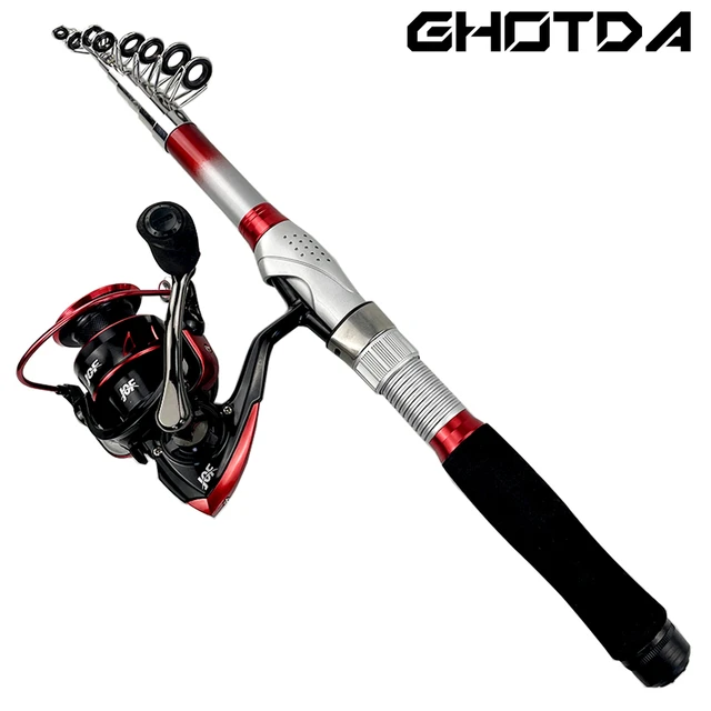 KIT de PESCA GHOTDA - Vara Telescópica GHOTDA + Molinete DC - Frete Gr