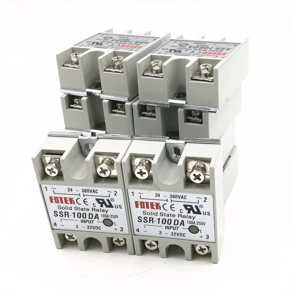 

10PCS SSR100DA SSR-100DA Manufacturer 100A SSR Single phase solid state relay,input 3-32VDC output 24-380VAC