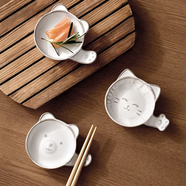 Soy Sauce Dish Chopstick Holder Creative Cute Side Dish Seasoning Dipping Sauce Dish Home Kitchen Ceramic Supplies