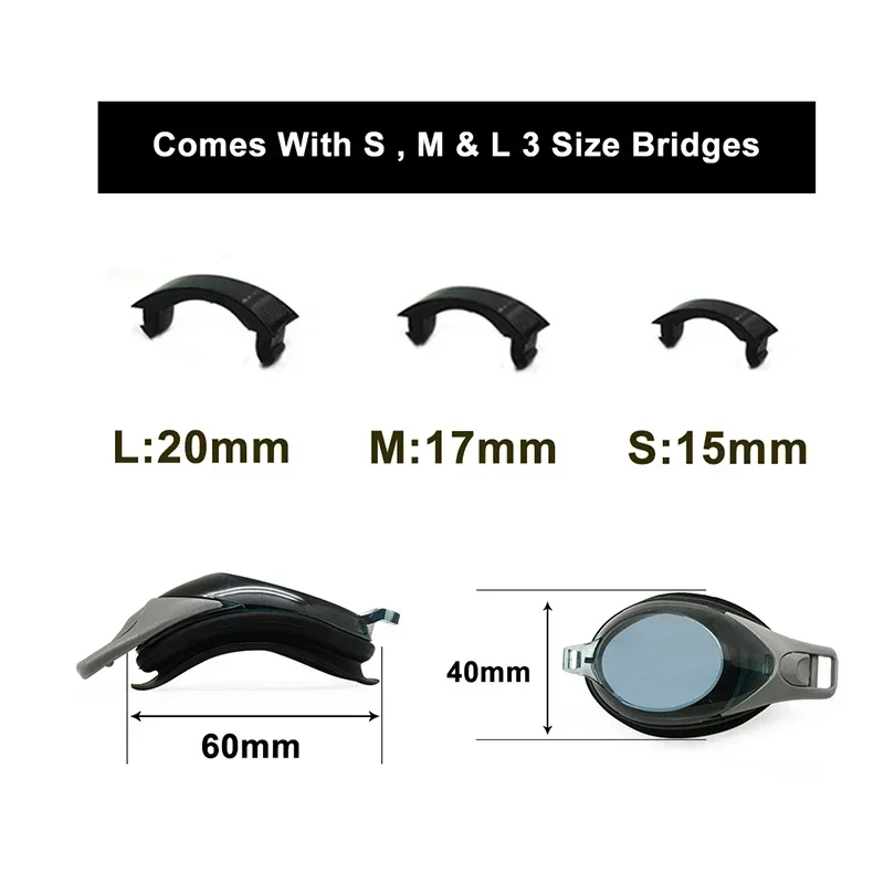 Swimming Goggles Presbyopic Swim Goggles for Adults &ndash; Anti-Fog UV Protection Comfortable Silicone Waterproof Reading Glasses