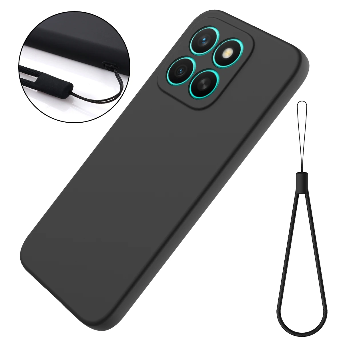 Luxury Silicone Case - Ultra-thin, Soft, Anti-fall, Shockproof Cover with Skin-feel Finish and Lanyard