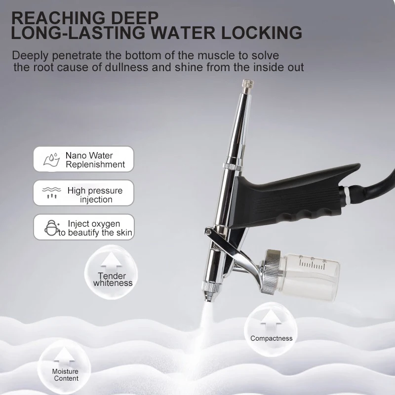 NEW Water Oxygen Injector Machine Face Steamer Professional Machine Hydration Facial Massagers Spray Gun For Face Beauty Device