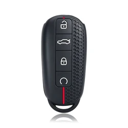 Premium Car Key Case and Keychain Holder - Stylish Remote Decoration Cover (Red Line)