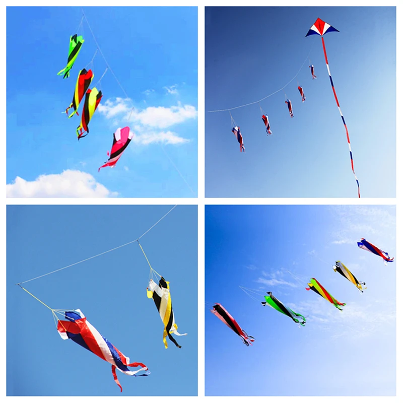 free shipping giant kites windsocks rainbow high tails wind kites sports kite professional kite flying toy Weifang kite windrad trial flag 1 set professional sturdy not easy to deform sports match referee flag referee tool