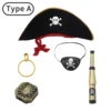 Captain Pirate Theme Kids Halloween Birthday Party Supplies Pirate Telescopic Compass Patches Treasure Toys Party Favor Toys Set 1