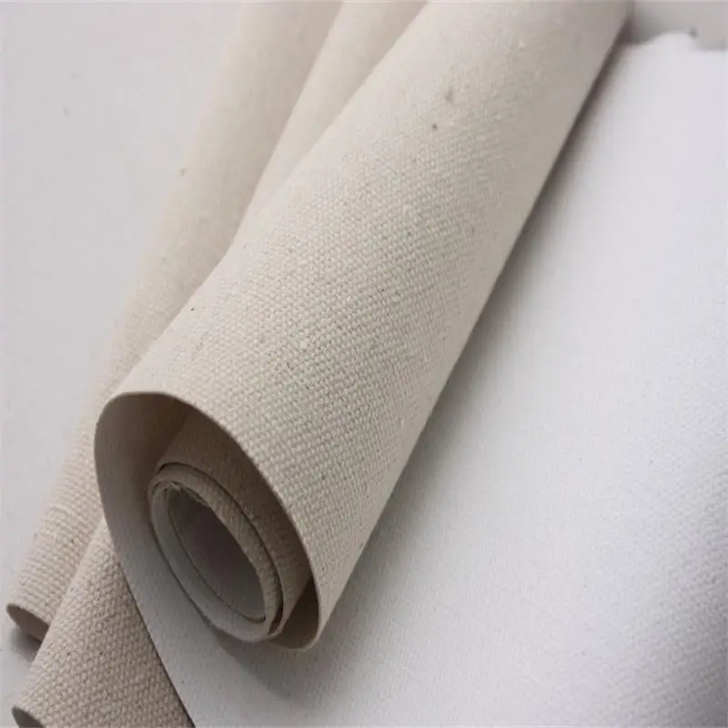 Quality blank linen blend canvas roll 482g 1.95m wide fine-medium texture