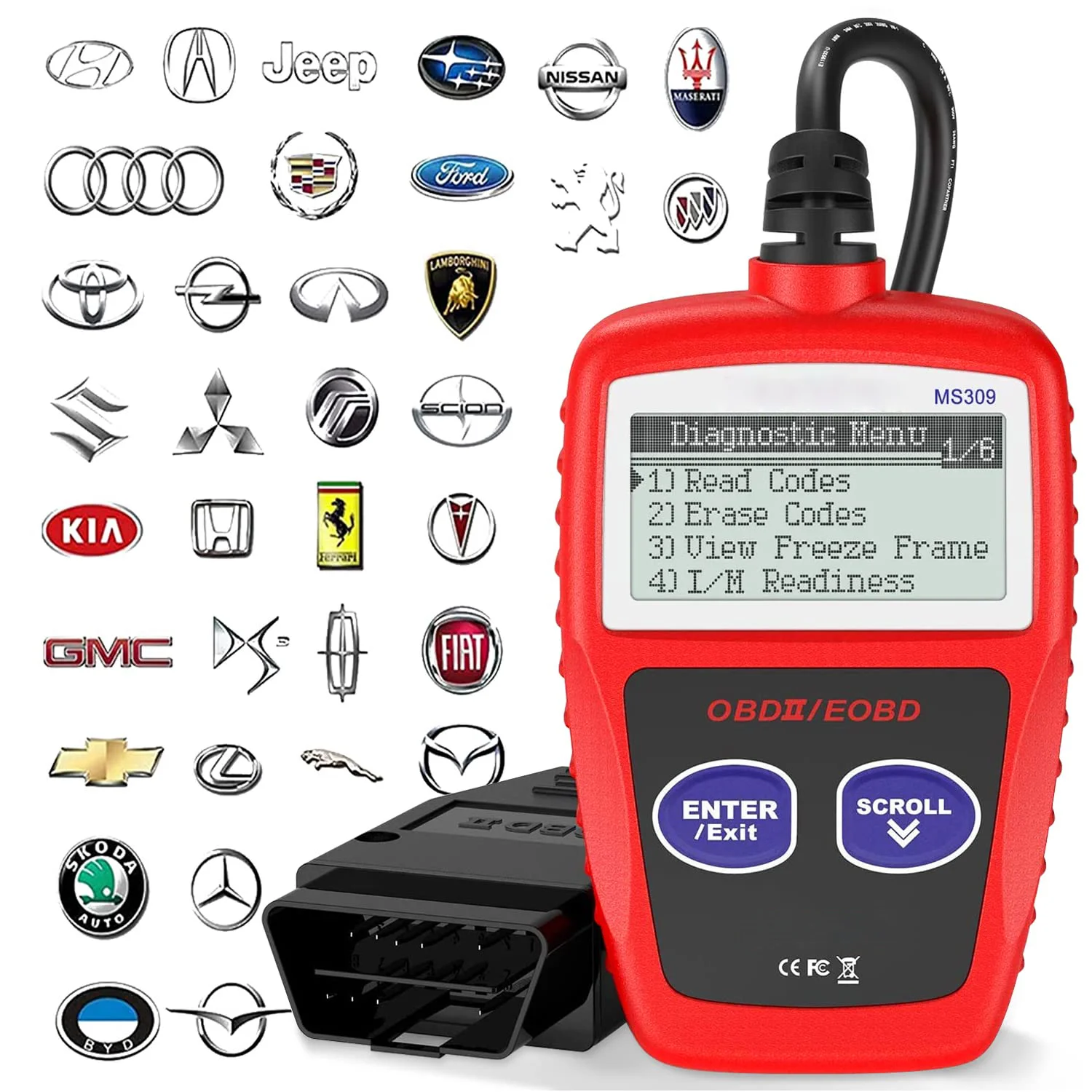 

OBD2 Scanner MaxiScan MS309 Universal Car Engine Fault Code Reader Check Emission Monitor Status Newest CAN Diagnostic Scan Tool