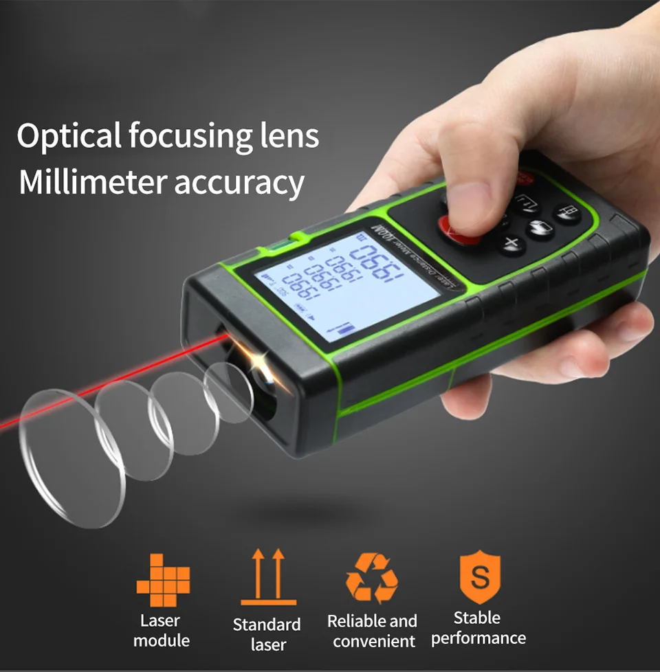 Laser Distance Meter 40M 60M 80M 100M Rangefinder Tape Range Finder Build Meas