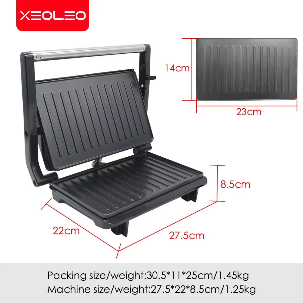 XEOLEO Electric Steak Machine 750W Panini Sandwich Maker Multifunctional Breakfast Maker Mini Barbecue Sausage Steak Gril Machin