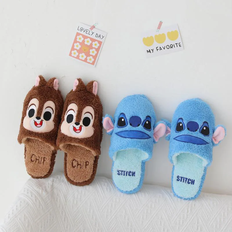 nægte lol Glad Disney Chip 'n' Dale Winnie Bear Stitch Alien Home Slippers Slippe Loafer  Stuffed Plush Dolls Toys Plish Toys Gifts For Children - Movies & Tv -  AliExpress