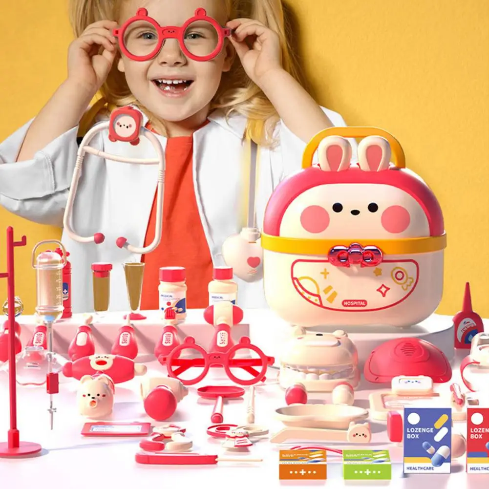 Pretend Doctor Toy Kids Pretend Doctor Toy Educational Kids Role Play Set with Cute Rabbit Squeezable Injector