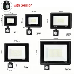 Waterproof Outdoor LED Floodlight with PIR Motion Sensor - 100 W (With Sensor)