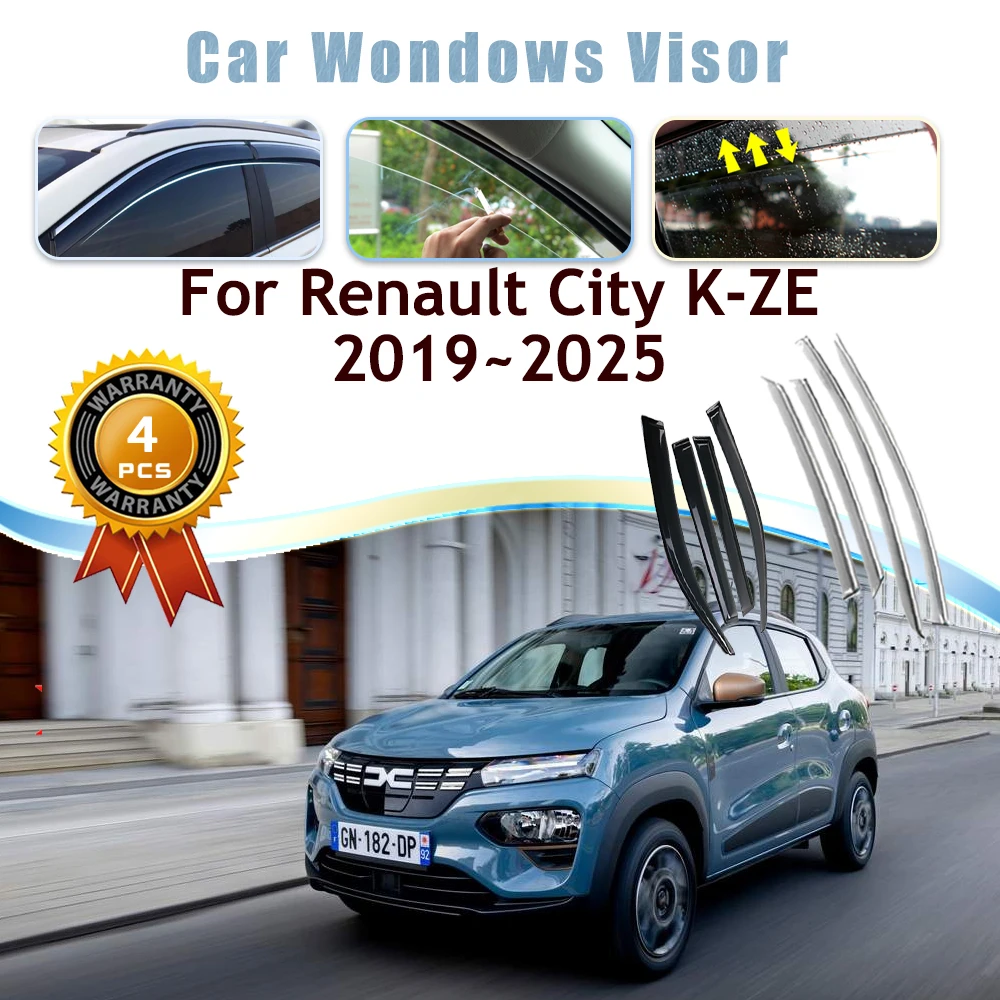 Car Window Visors For Renault City K-ZE Dacia Spring EV Venucia e30 Dongfeng Aeolus EX1 2019~2025 Guards Windshields Accessories