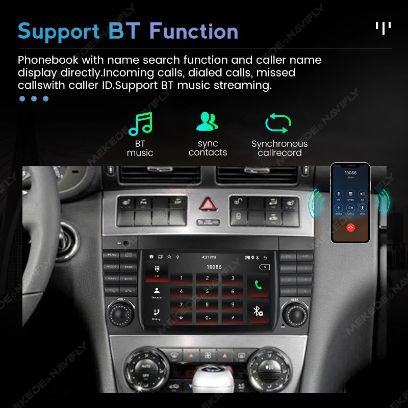메르세데스 벤츠 C 클래스 W203 C200 C230 C240 ??C320 C350 2005-2009에 적합한 carplay + auto BT GPS가 장착 된 안드로이드 13 7 인치 차량용 라디오
