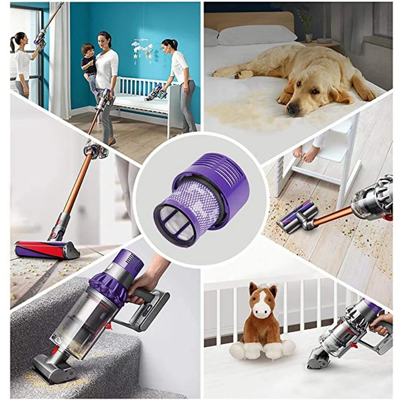 2 Pcs Washable Reusable Hepa Filter for Dyson V10 SV12 Cyclone Animal Absolute Total Clean Cordless Vacuum Cleaner