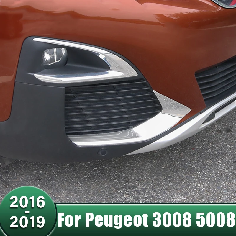 

Car Front Fog Light Frame Trim Cover Light Eyebrow Garnish Stickers For Peugeot 3008 5008 GT 2016 2017 2018 2019 3008GT 5008GT