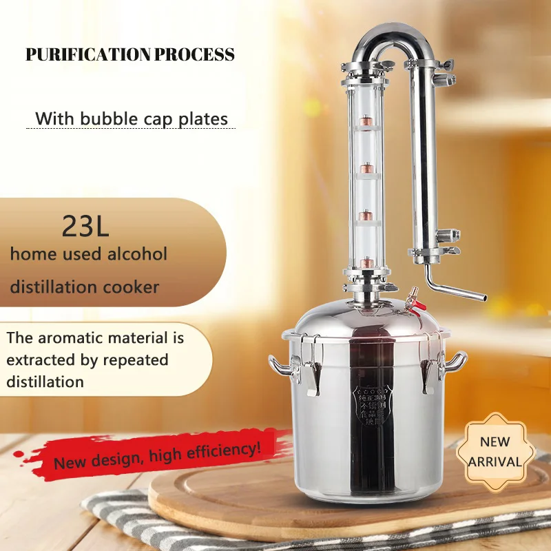 

23L Electric Distiller Alcohol Making Equipment Brandy Distilling Machine Wine Beer Fermentation Pot Whisky Distillery Collumn