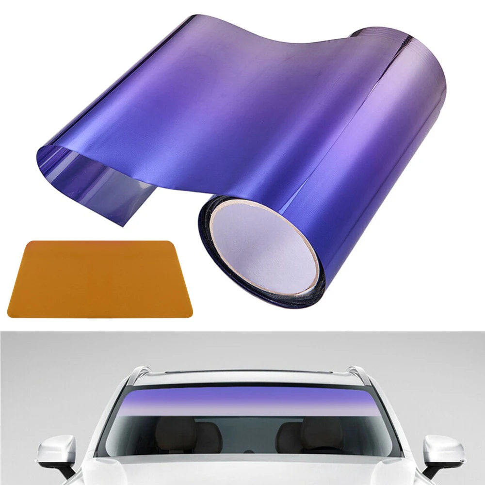 20X150cm Car Sun Shade Front Windshield Sunshade Protector Solar Window Tint Film Heat Insulation Color Changing Film Universal car sun shade