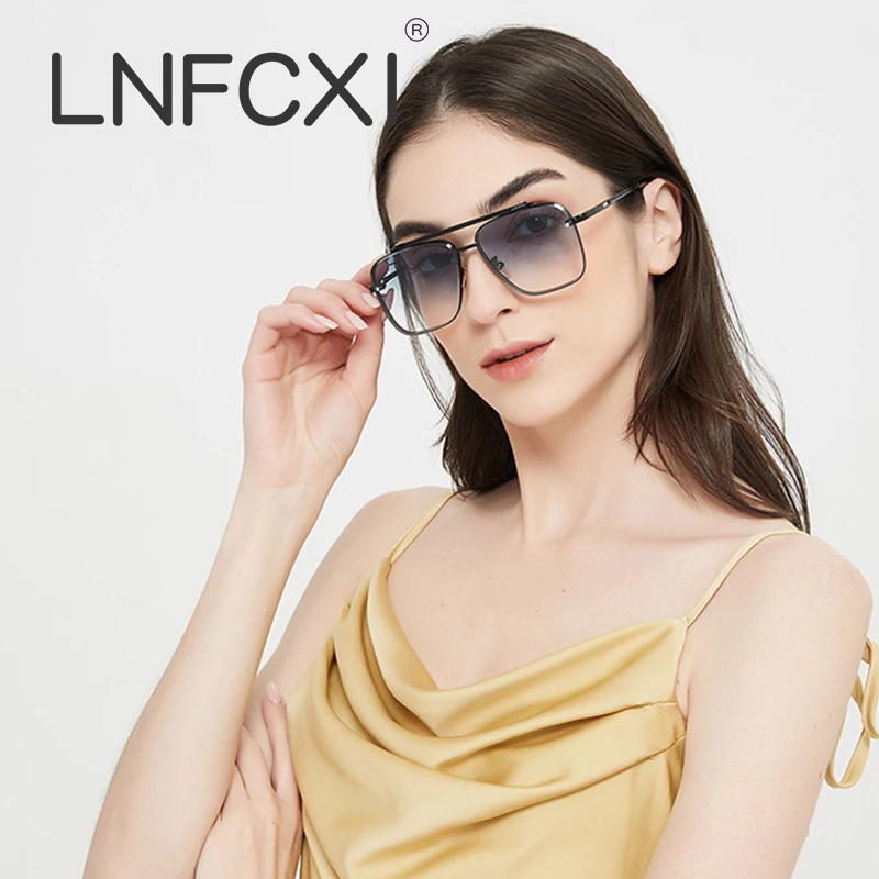 

Модные Классические солнцезащитные очки-авиаторы LNFCXI с градиентом для мужчин и женщин, винтажные брендовые дизайнерские солнцезащитные очки