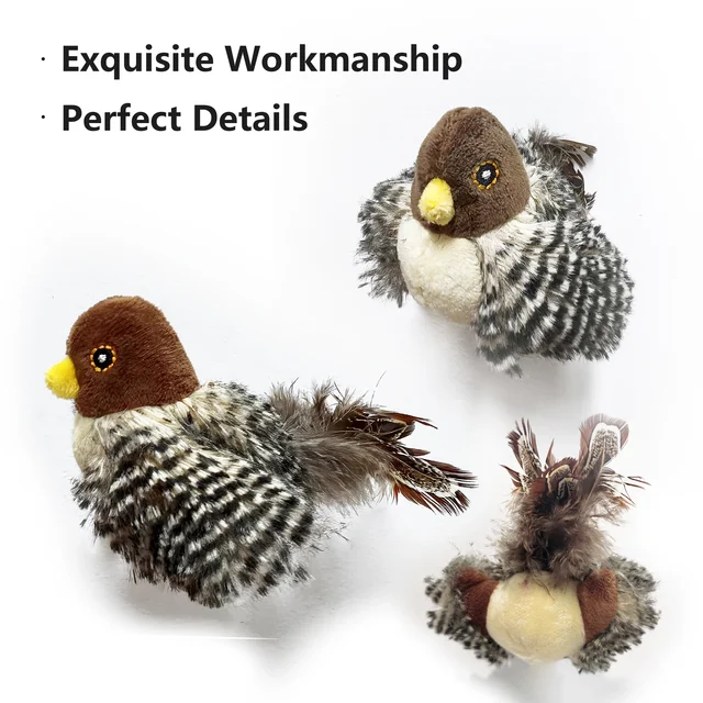 Interactive Cat Toys Flapping Bird Cat Toy Flying Wings Sparrow Catnip Toys Vivid Chirpi]ng Simulation Bird Interactive Cat Toy 4