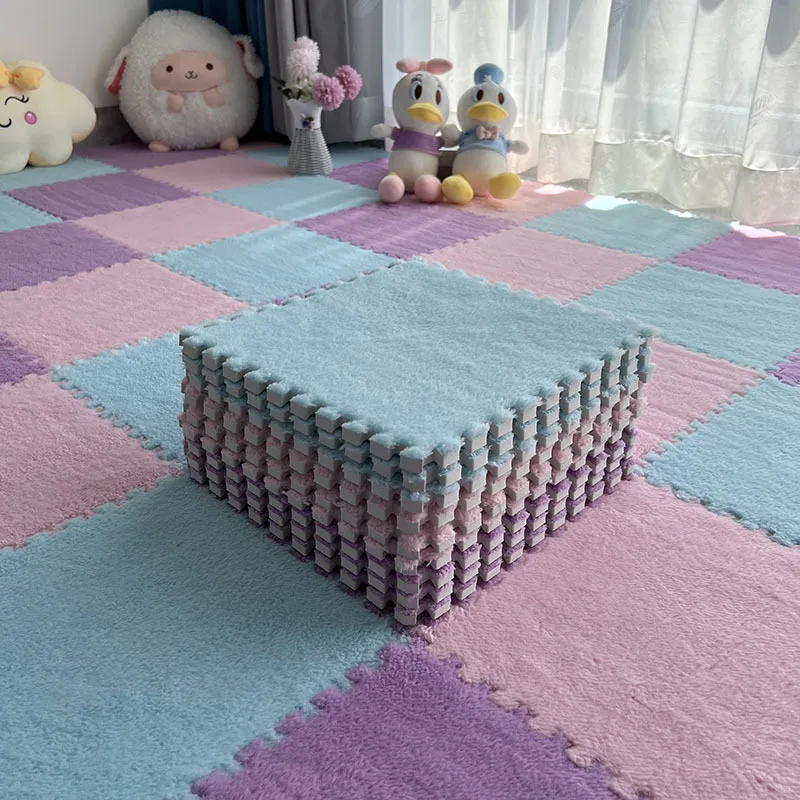 10pcs/16pcs 30x30cm Living Room Home Foam Plush Patchwork Floor Mat Exercise Children Carpet Baby Play Mat Bebe Mattress