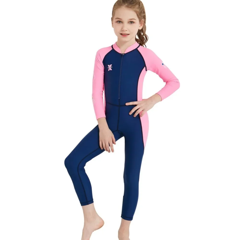 

Kids One-Piece Long Sleeve Swimsuit UV Protection Girls Boys Swimwear Child Full Body Wetsuit Surfing Rash Suit Dropshipping