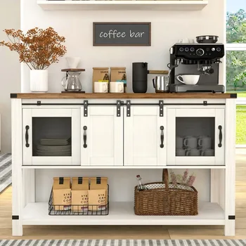 Farmhouse Coffee Bar Cabinet 1