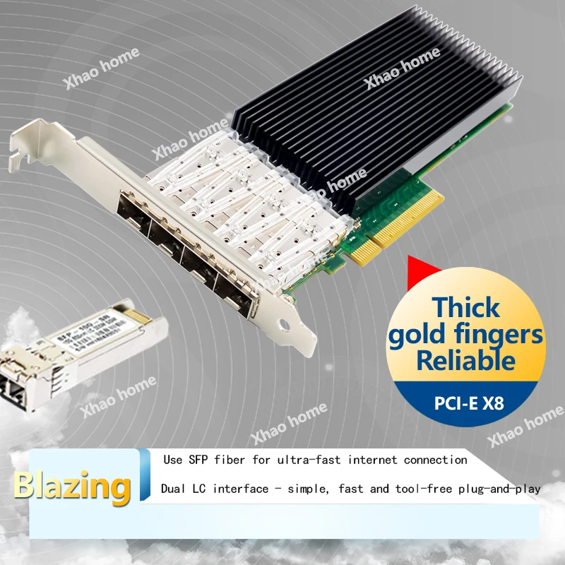 Intel X722 칩 쿼드 포트 10G SFP+ 파이버 서버 네트워크 카드 SR-IOV 가상화용 4포트 엔터프라이즈 이더넷 어댑터