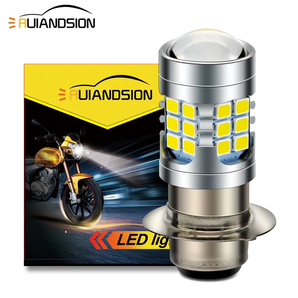 Motorcycle LED Lights Headlight P36D Bulb Scooter H6M P15D P26S Moto 6V 12V 9-30V White