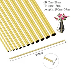 Premium Brass Round Tube - Seamless Straight Pipe, Various Sizes, 500mm Length - 20x18x500mm