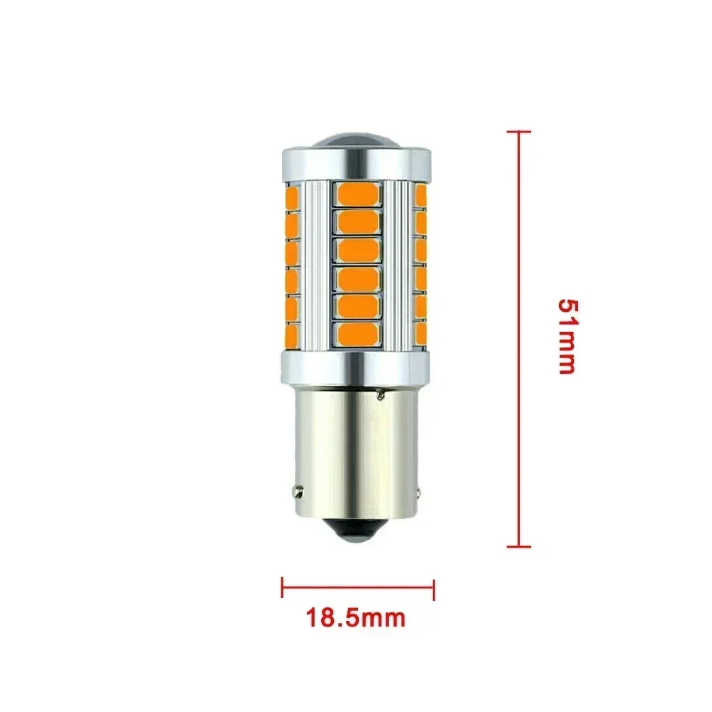 �ڵ��� Canbus ���� ���õ� ���� ����, �ڹ� ���ο� LED 1156, BAU15S, PY21W, 33SMD �극��ũ ���� ���� ����, �Ĺ� �����, 2X