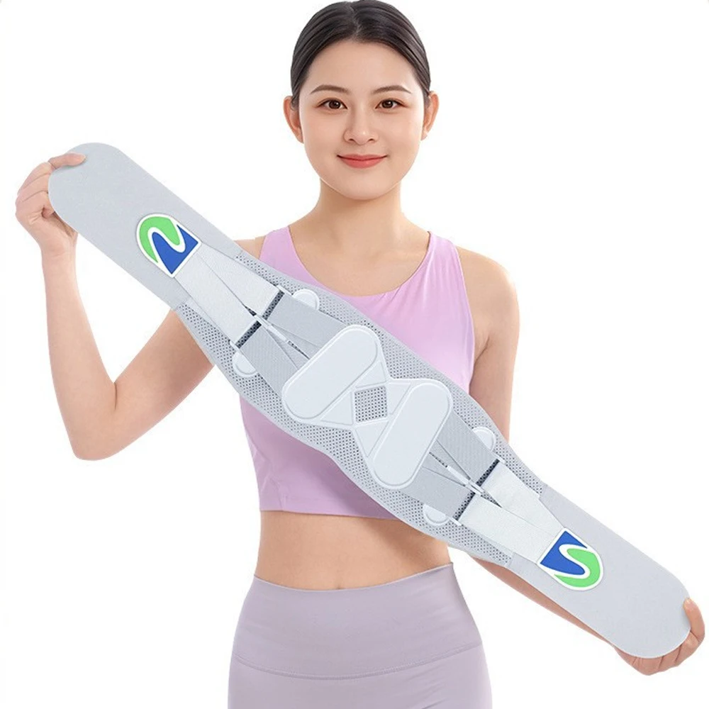 허리 통증 완화를 위한 1개입 허리 보호대 - 4개의 지지대, 조절 가능한 스트랩 및 통기성 3D 니트 소재가 있는 요추 지지 벨트