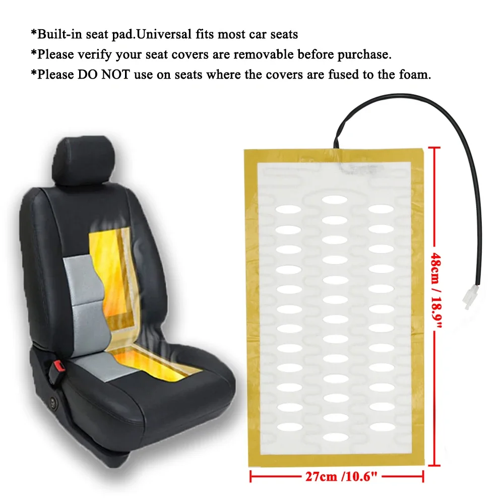 Car Seat Heater Universal Built-in Car Seat Heater Fit 2 Seats DC12V Alloy Wire Heating Pads 3-Levels Control Switch System For Toyota Seats