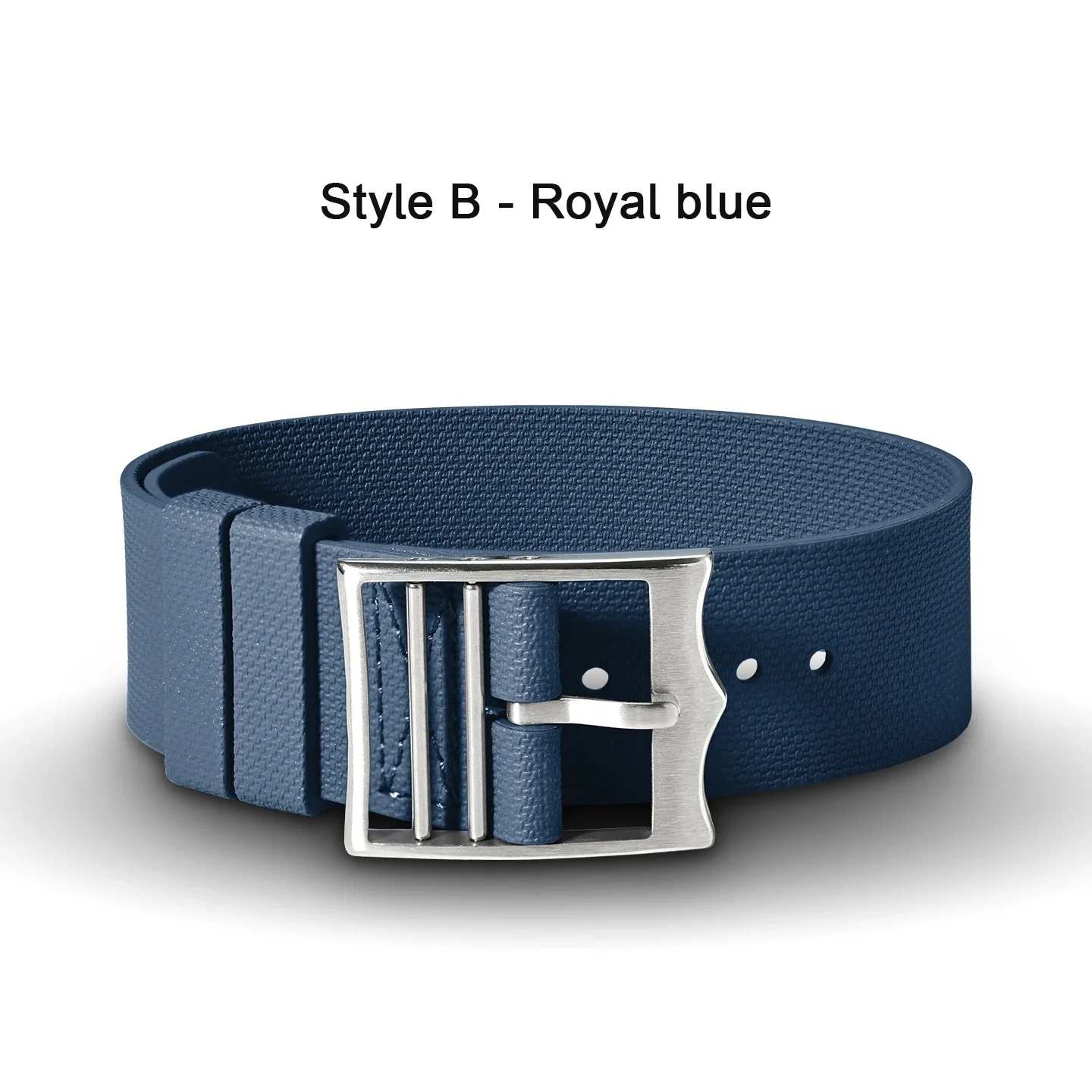Durable Fluoro Rubber Sport Watch Band - Premium Military-Style One Piece Strap