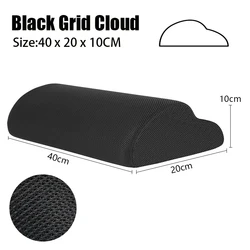 Ergonomic Memory Foam Leg & Knee Support Pillow with Massage Footrest - 40x20x10cm (Black Grid Cloud)
