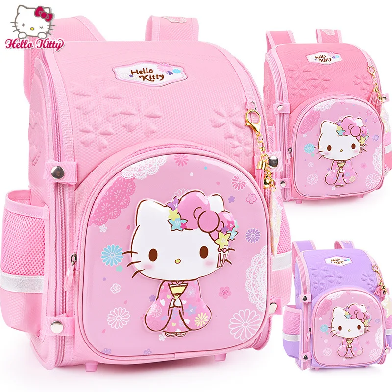 

HELLO KITTY ELEMENTARY SCHOOL BAG FOR GIRLS 1-3 2nd 3 GRADE GIRLS SPINE PROTECTOR AND LOAD REDUCTION CHILDREN'S BACKPACK