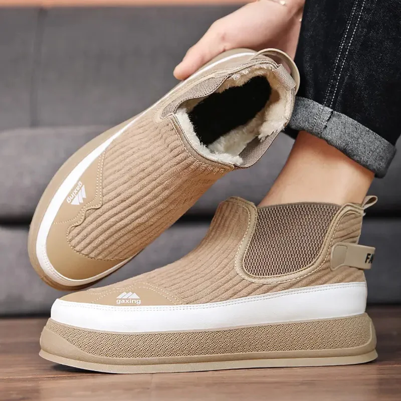 Men's High-top Plus Velvet Thickened Cold-proof Sports Casual Cotton Shoes Non-slip Comfortable Snow Boots Warm Outdoor Footwear