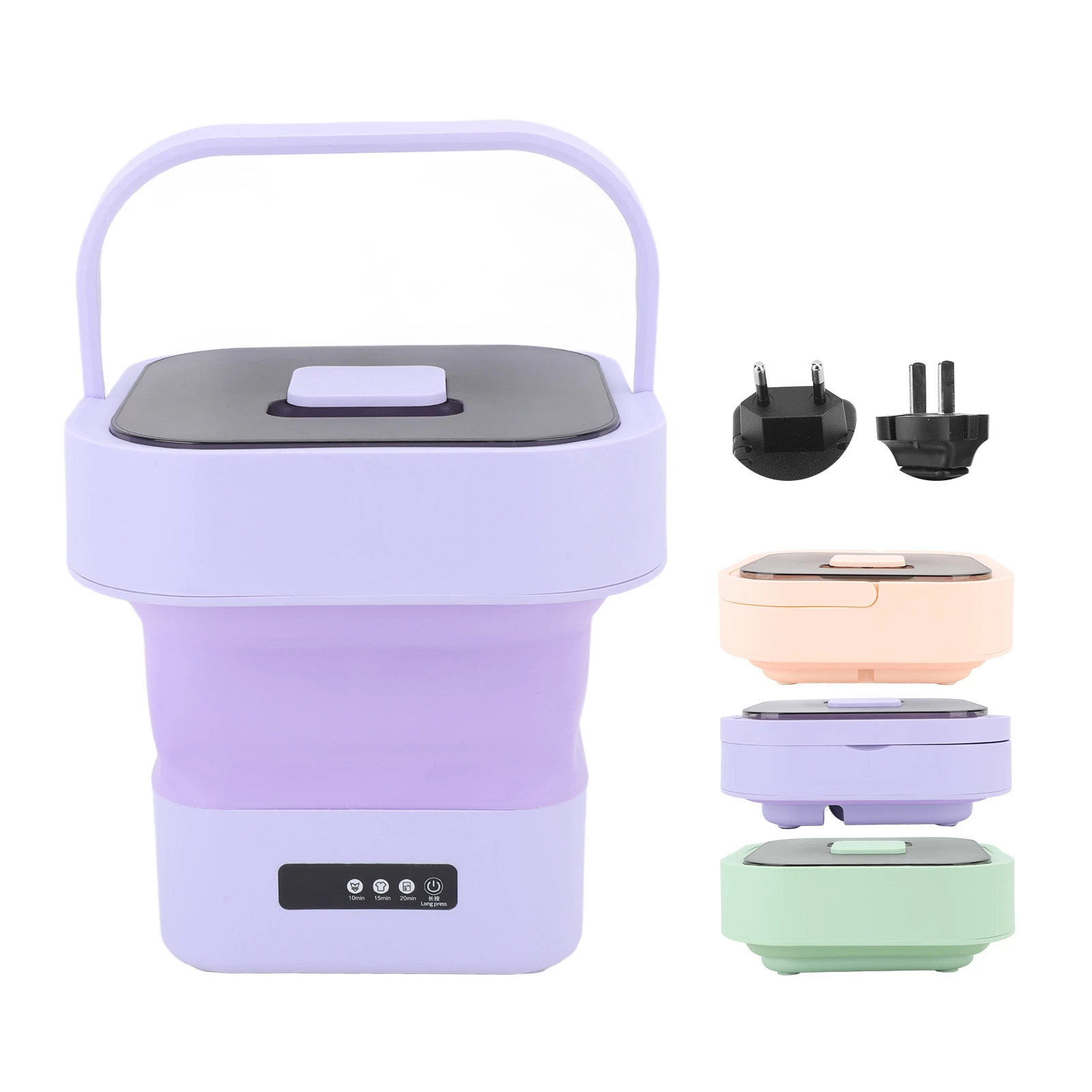 Portable Washer Fully Automatic ABS PP Soft Spin Drying 10L 100-240V Mini Washing Machine Foldable for RV Trip