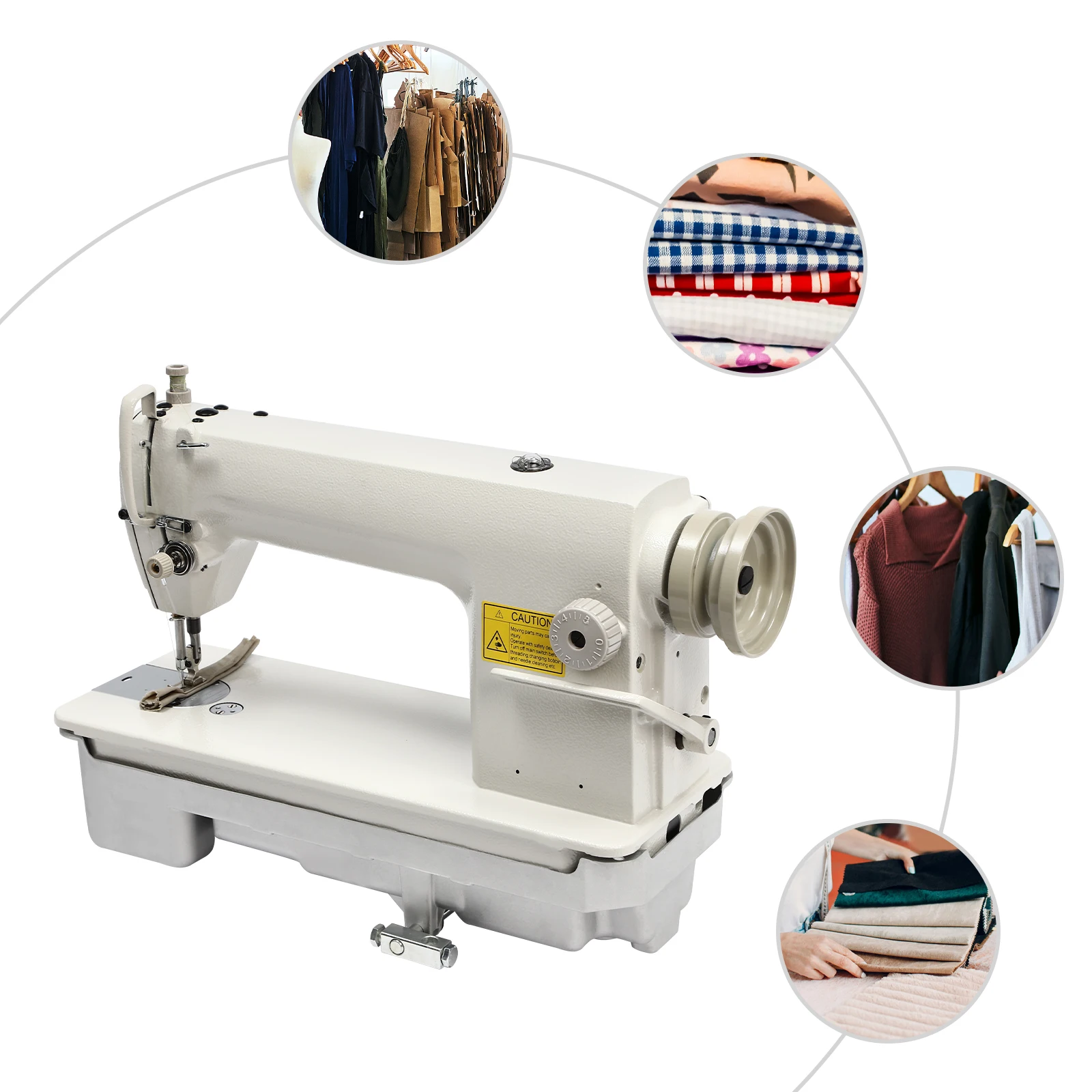Durable Sewing Machine with High-Quality Iron Build, Adjustable Gauge (1-5), Automatic Bobbin Winder, Reverse Stitch Switch, 2