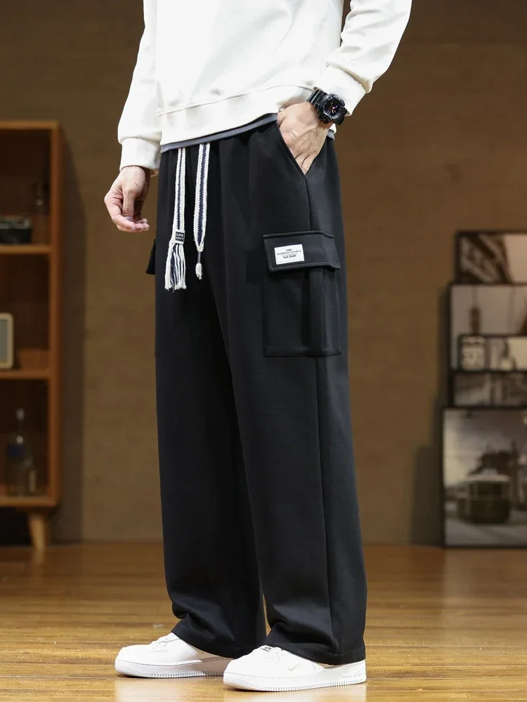 ★関税込★ 韓国 DEINET BIG POCKET SWEAT PANTS 2024 New Sweatpants Men Multi-Pockets Drawstring Cotton