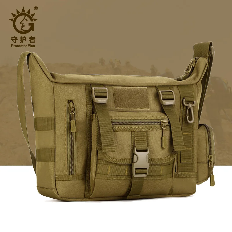 Mens Military Combat Army Travel Shoulder Messenger Zip Pouch Bag Black New SALE 