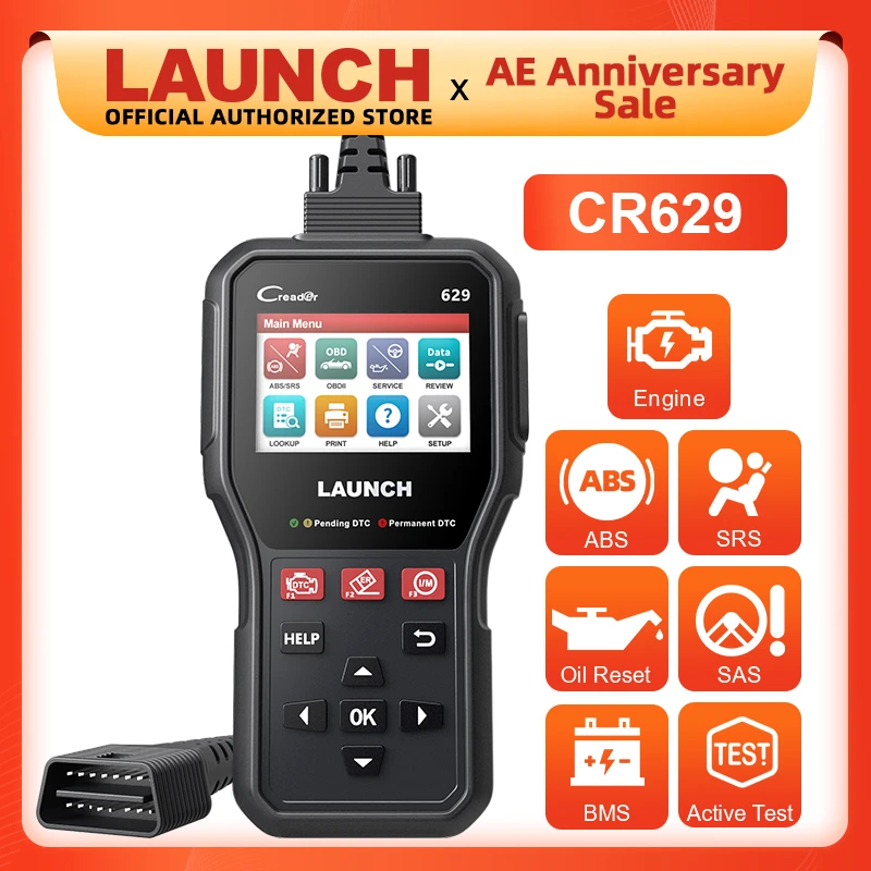 LAUNCH CR629 OBD2 Scanner Code Reader Engine SRS ABS Airbag Diagnose ...