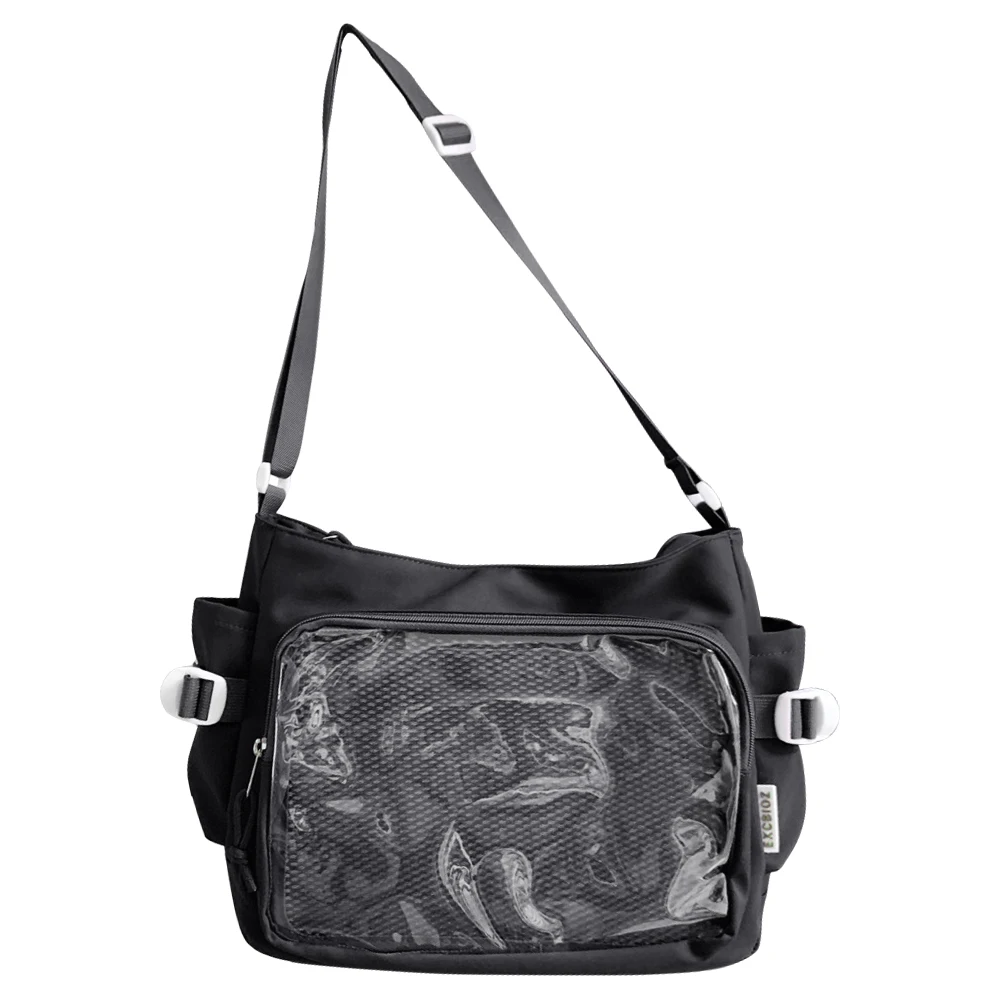 Women Y2K Ita Bag Japanese Style kawaii Shoulder Purse with Clear Window Lolita Transparent Crossbody Bag Chic Hobo Handbag