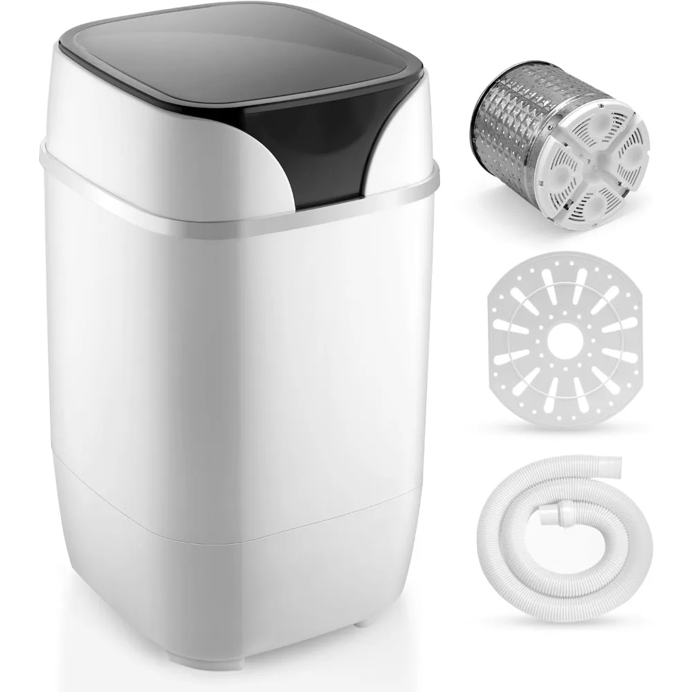 

Portable Machine Full-Automatic Compact Washer with Washing Programs Ideal for RV, Dorm, Apartment (White)