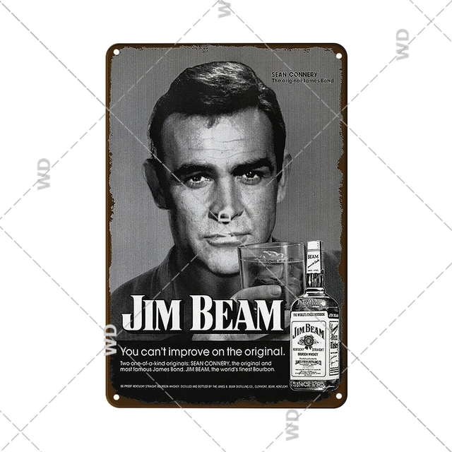 Retro Vintage Metal Plaque Whisky Bulmers Jim Beam Metal Sign Metal